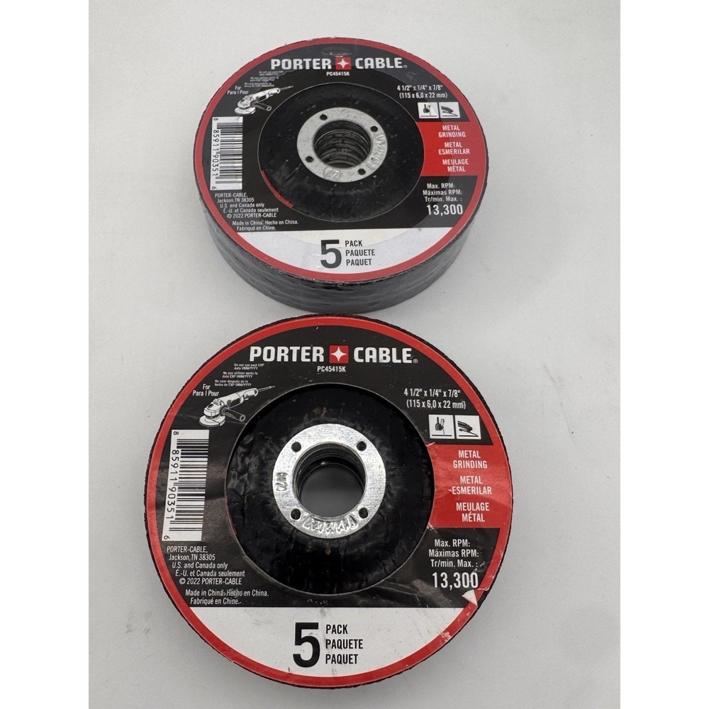 Metal Grinding Wheels 10 Total Porter Cable 4-1/2" x 1/4" x 7/8" NEW PC45415K